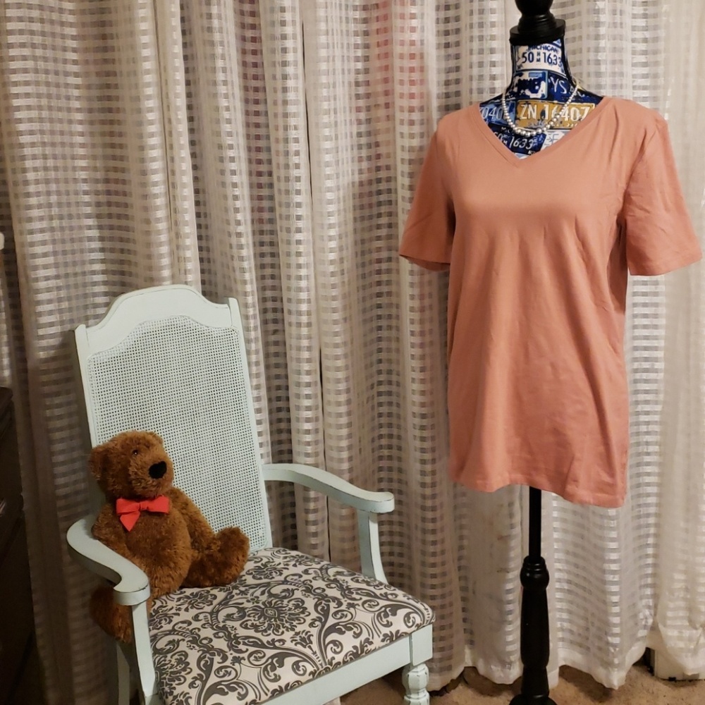 BOGO BNWT Rose V-Neck Tshirt, Size M